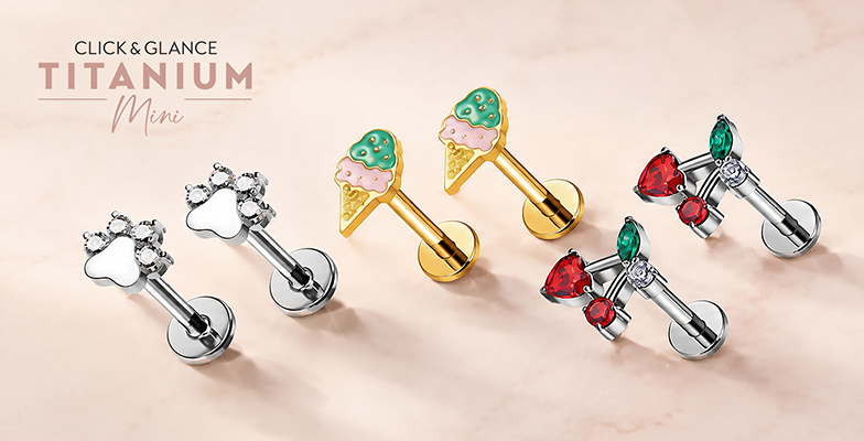 Click&Glance Titanium Mini gyeerk fülbevalók